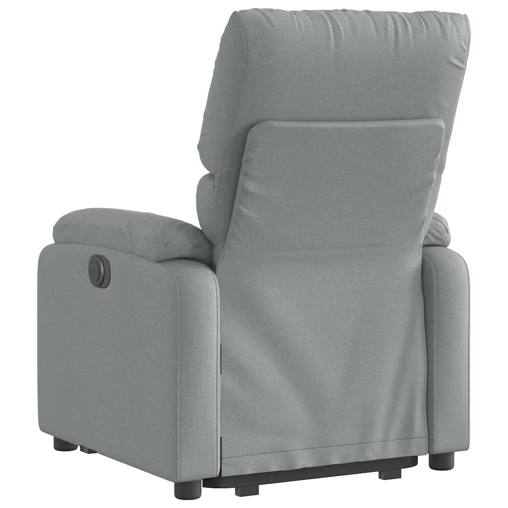 Fauteuil inclinable électrique gris clair tissu - XIOS