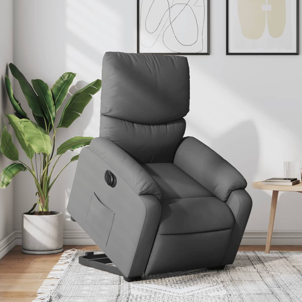 Fauteuil inclinable électrique gris foncé tissu - XIOS