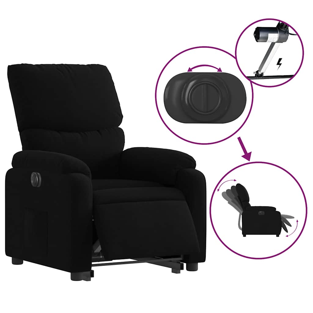 Fauteuil inclinable électrique noir tissu - XIOS