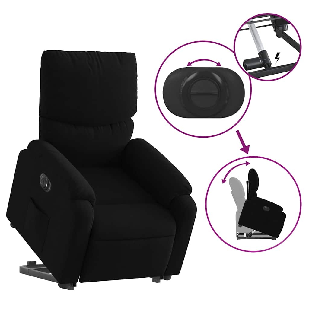 Fauteuil inclinable électrique noir tissu - XIOS