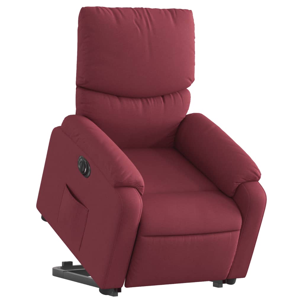 Fauteuil inclinable électrique rouge bordeaux tissu - XIOS