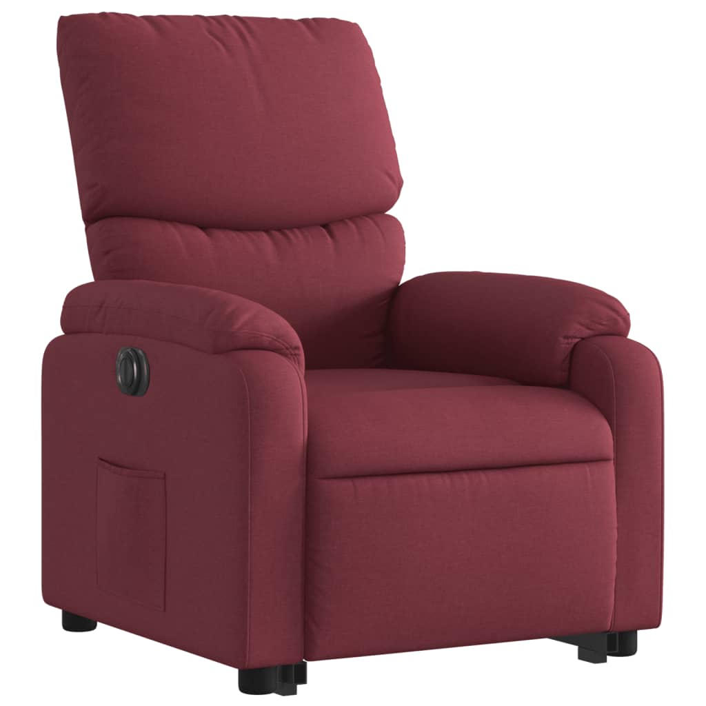 Fauteuil inclinable électrique rouge bordeaux tissu - XIOS