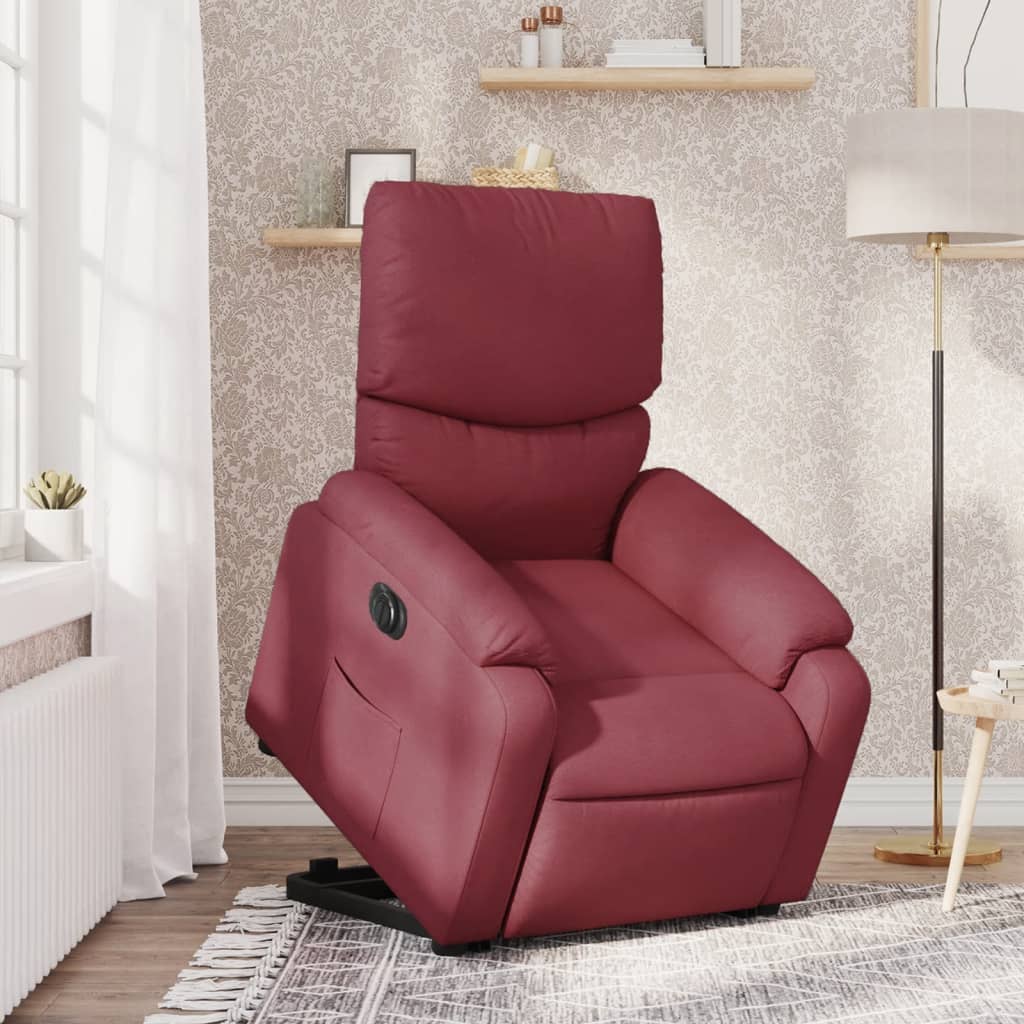 Fauteuil inclinable électrique rouge bordeaux tissu - XIOS