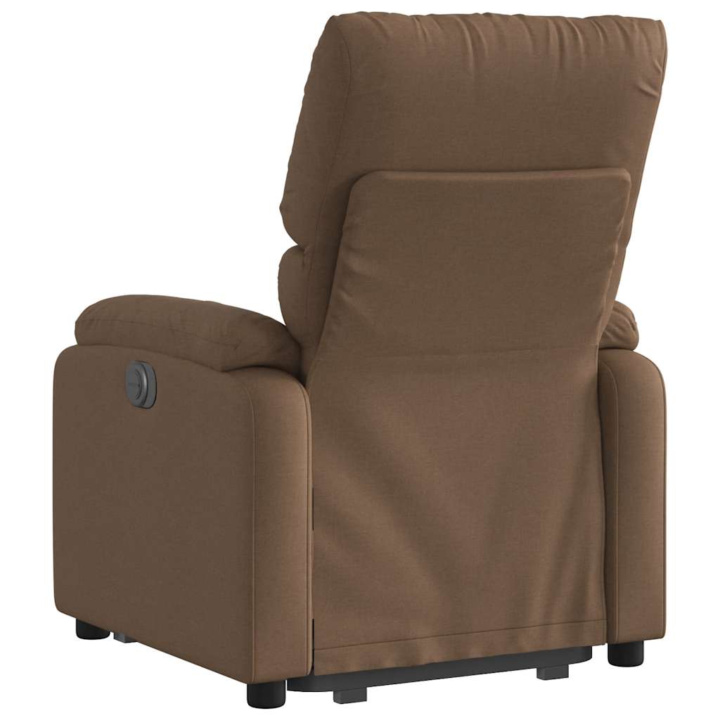 Fauteuil inclinable électrique marron tissu - XIOS