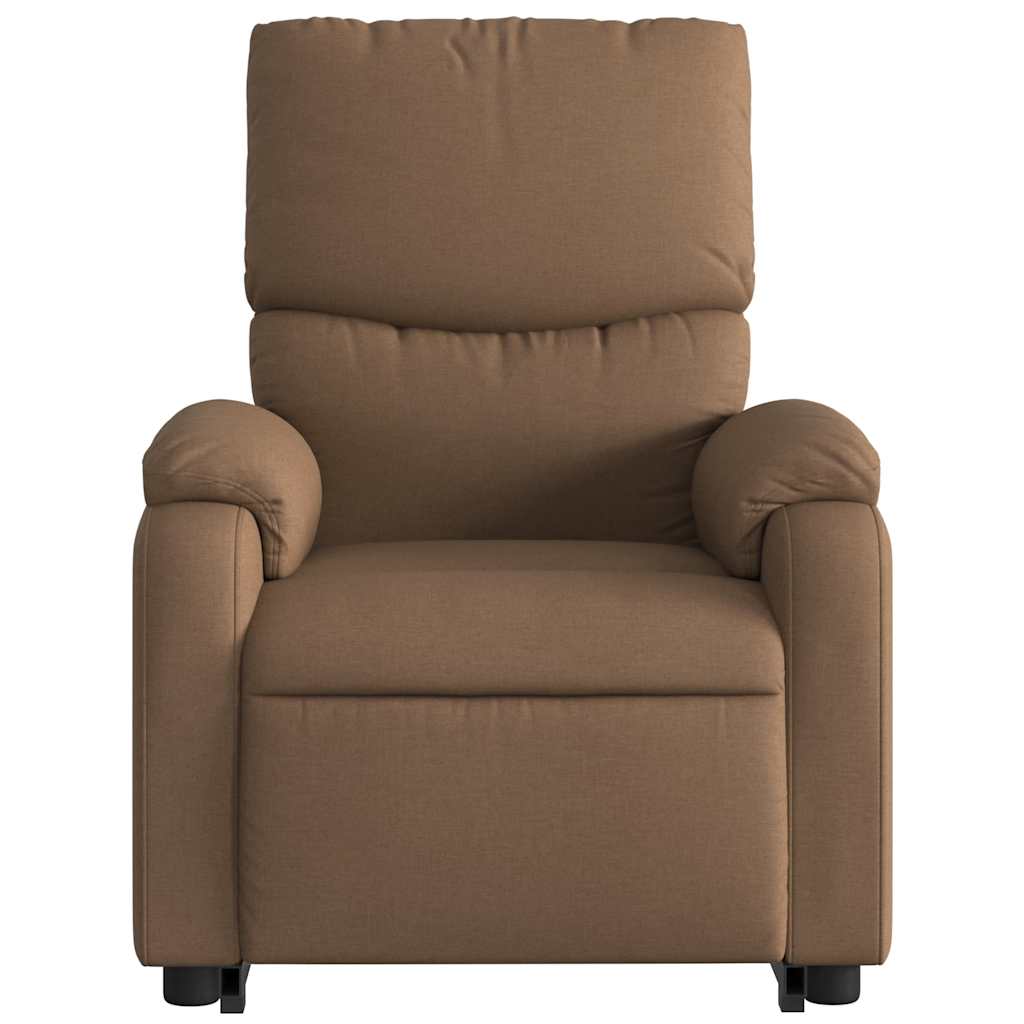 Fauteuil inclinable électrique marron tissu - XIOS