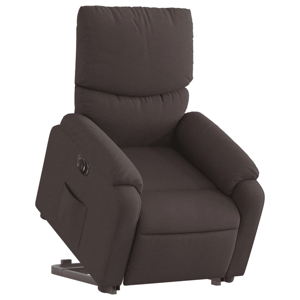 Fauteuil inclinable électrique marron foncé tissu