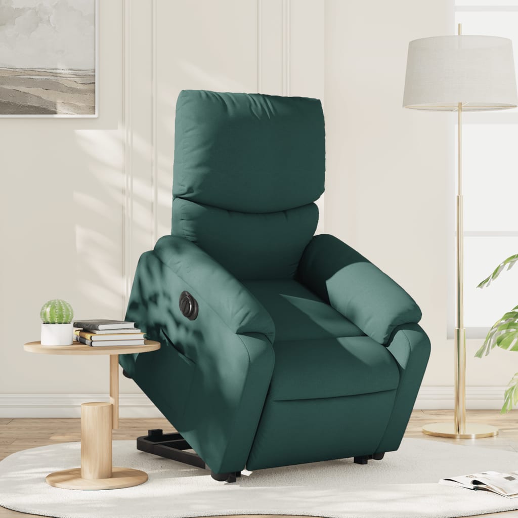 Fauteuil inclinable électrique vert foncé tissu - XIOS