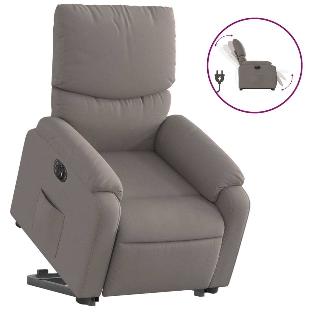Fauteuil inclinable électrique taupe tissu - XIOS