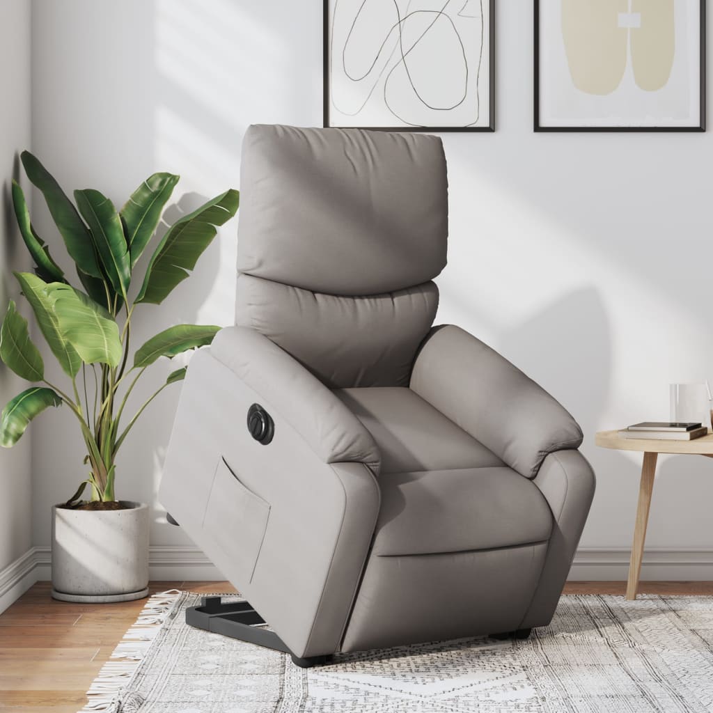 Fauteuil inclinable électrique taupe tissu - XIOS