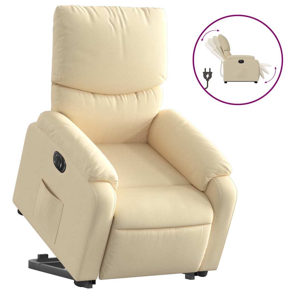 Fauteuil inclinable électrique crème tissu - XIOS