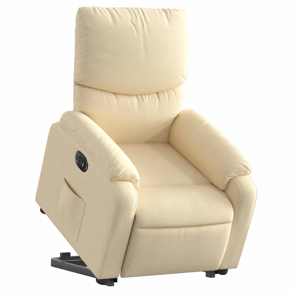 Fauteuil inclinable électrique crème tissu - XIOS