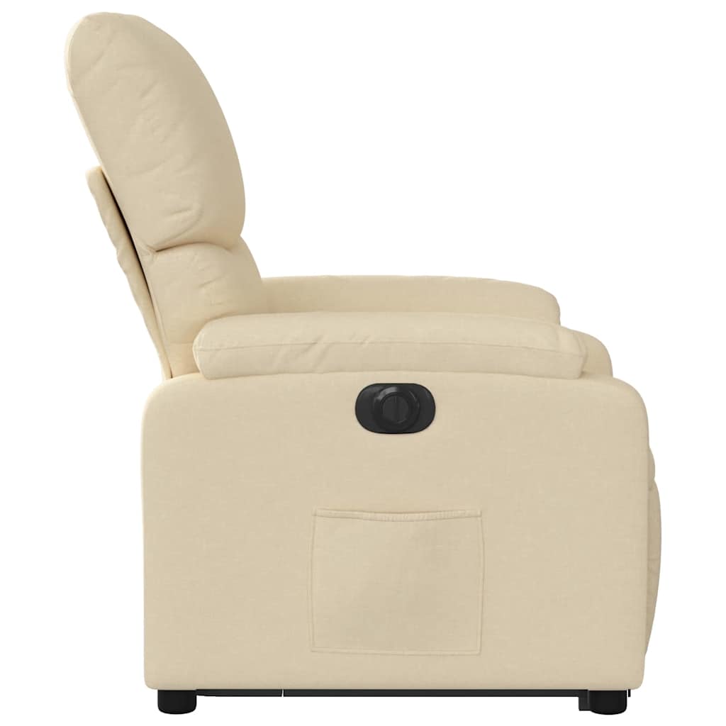 Fauteuil inclinable électrique crème tissu