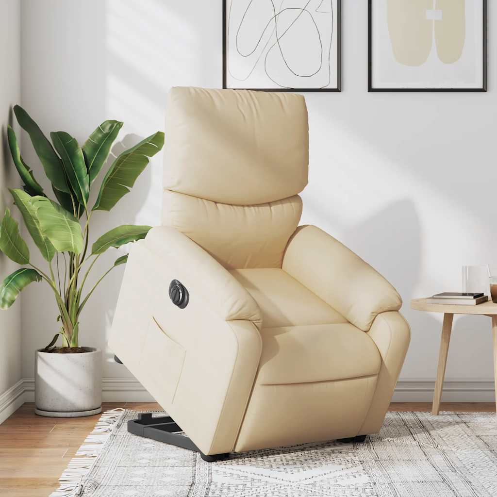Fauteuil inclinable électrique crème tissu - XIOS