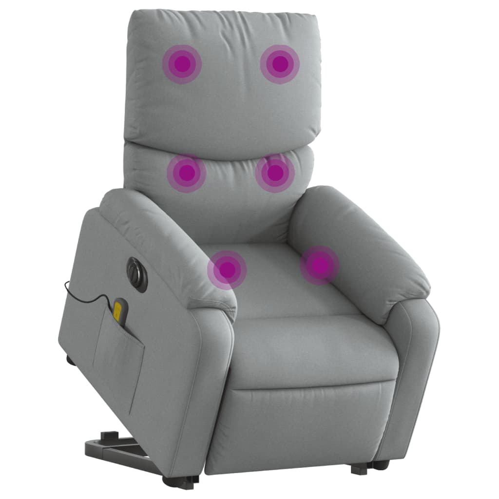 Fauteuil inclinable de massage électrique Gris clair Tissu - XIOS