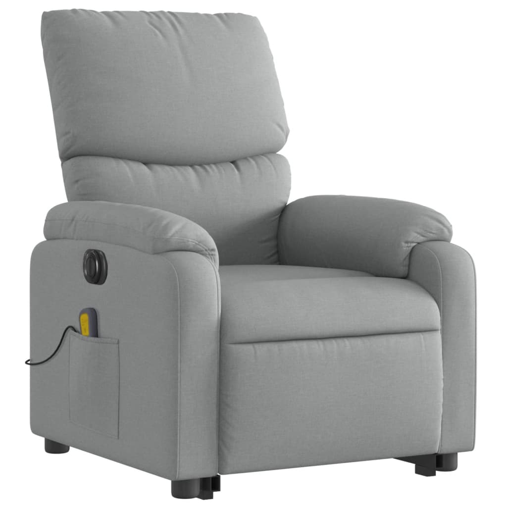 Fauteuil inclinable de massage électrique Gris clair Tissu - XIOS