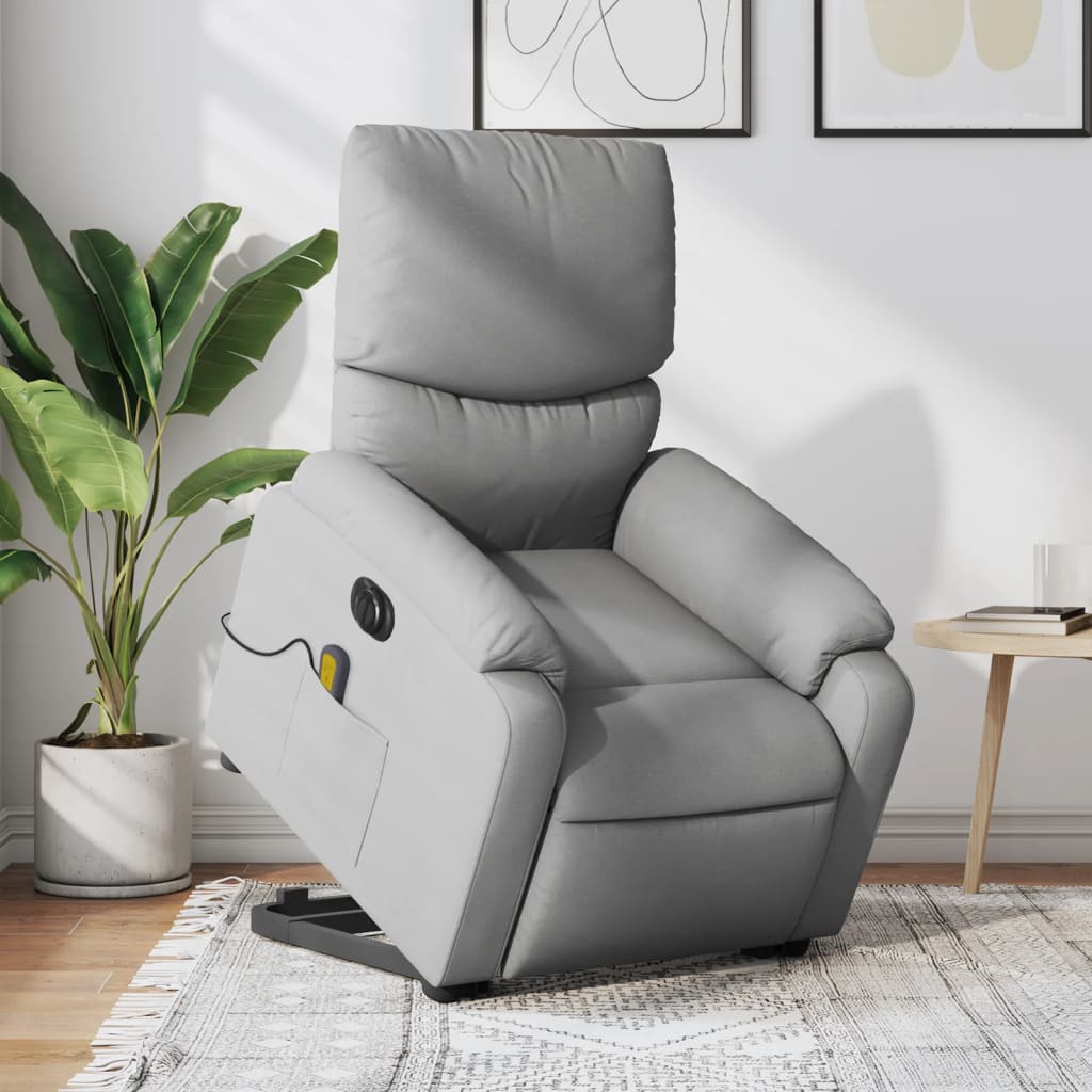 Fauteuil inclinable de massage électrique Gris clair Tissu - XIOS