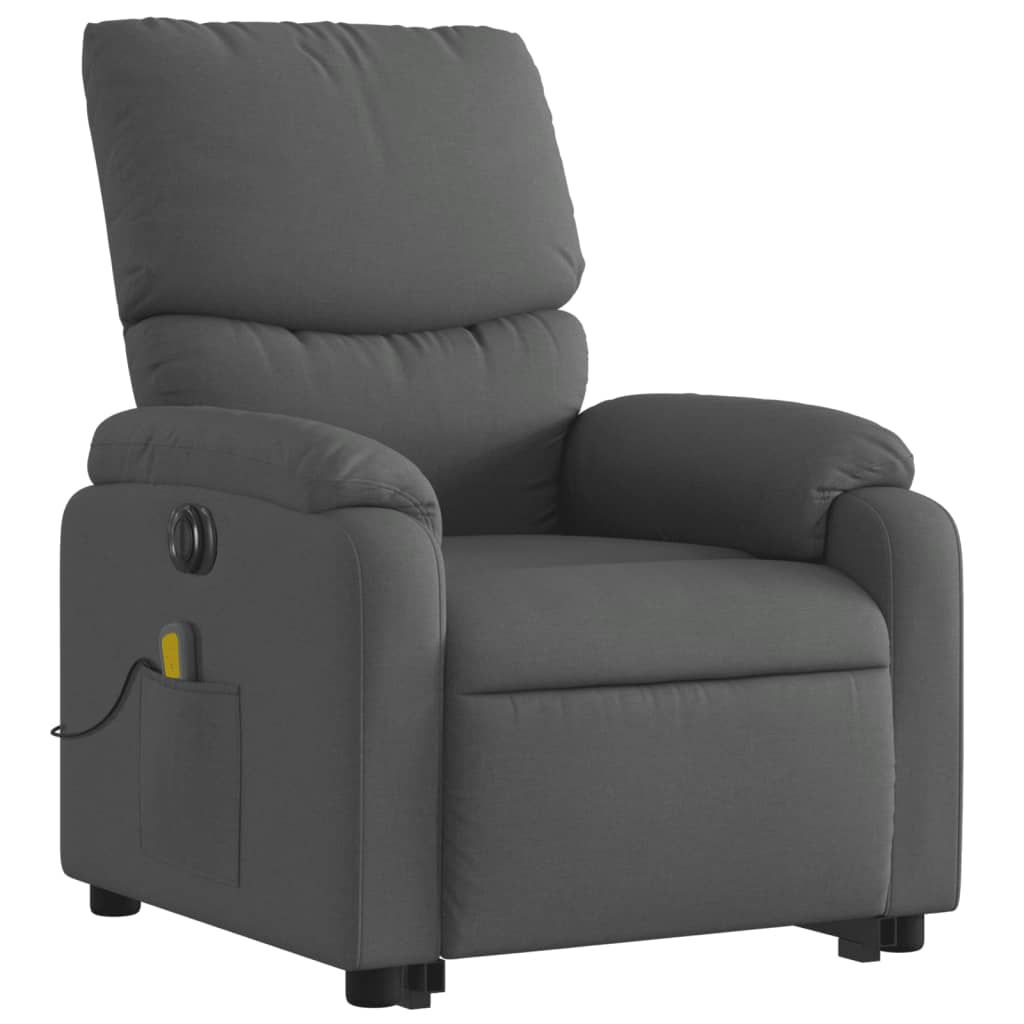 Fauteuil inclinable de massage électrique Gris foncé Tissu - XIOS