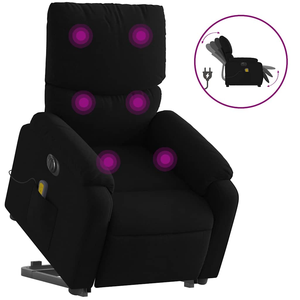 Fauteuil inclinable de massage électrique Noir Tissu - XIOS