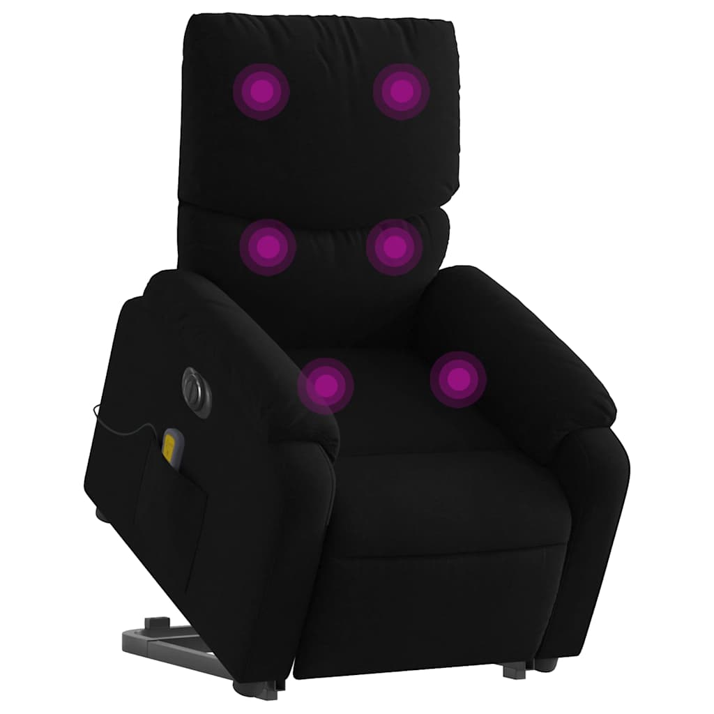 Fauteuil inclinable de massage électrique Noir Tissu