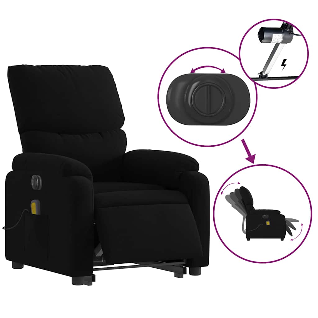 Fauteuil inclinable de massage électrique Noir Tissu - XIOS
