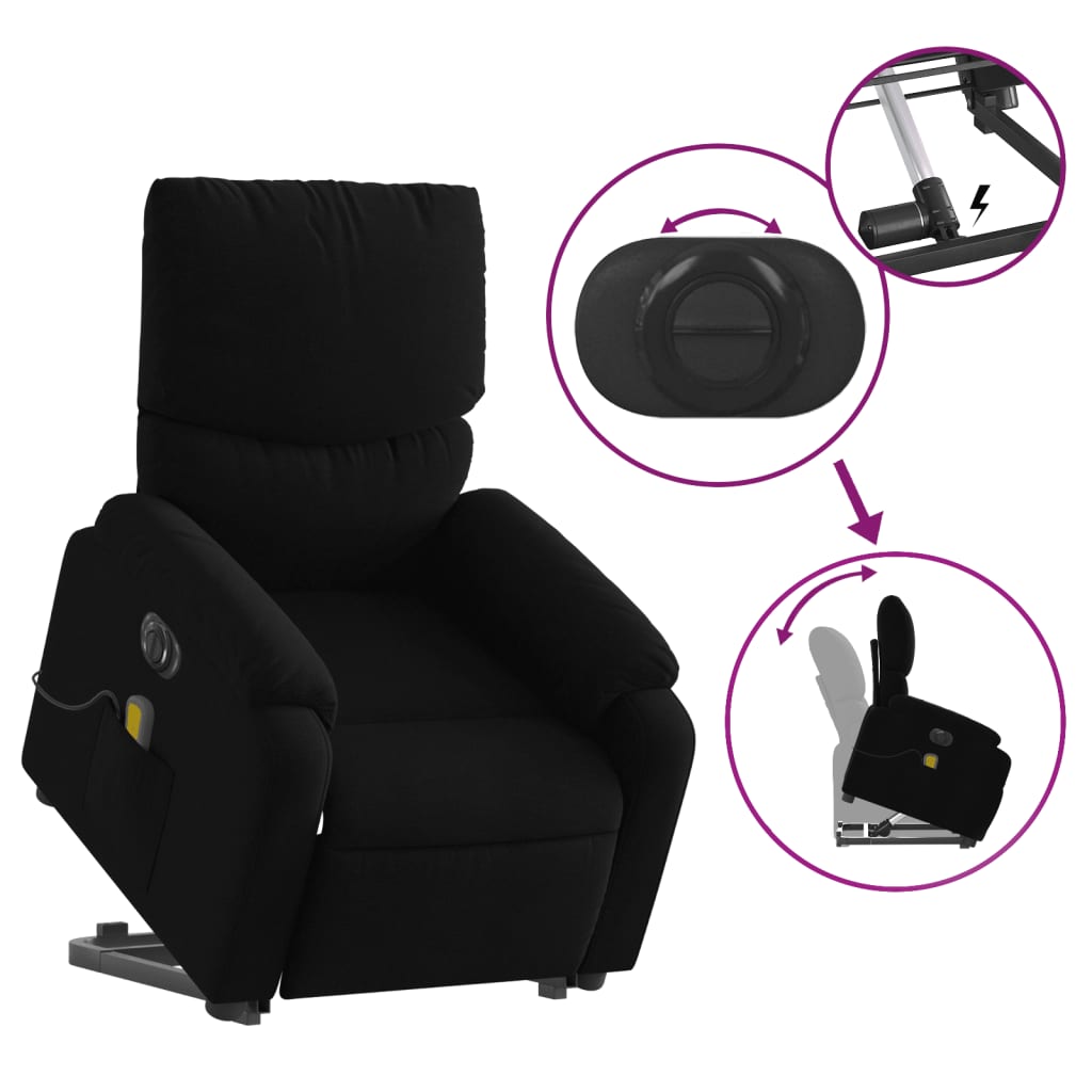 Fauteuil inclinable de massage électrique Noir Tissu - XIOS