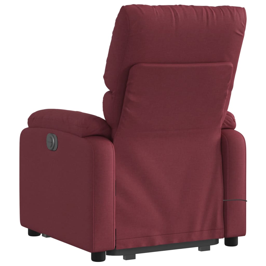Fauteuil inclinable de massage électrique Rouge bordeaux Tissu