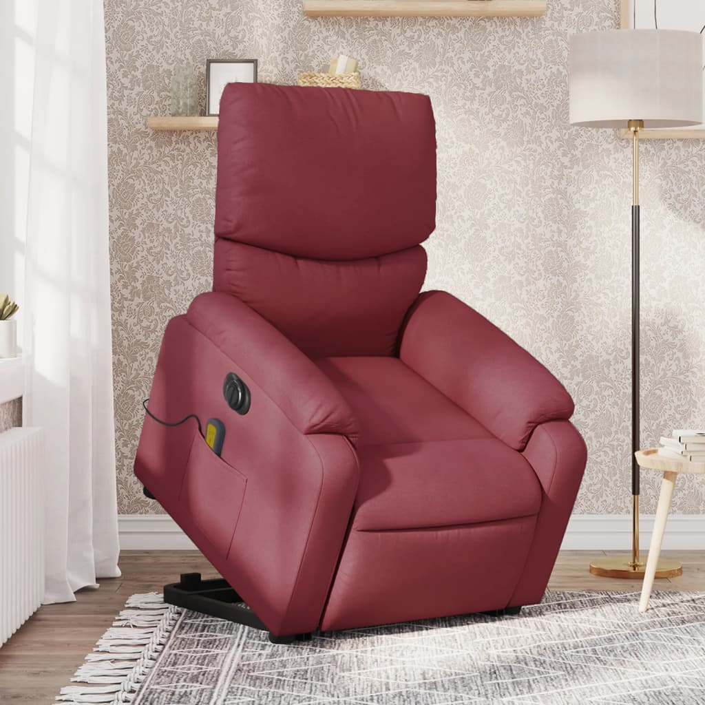 Fauteuil inclinable de massage électrique Rouge bordeaux Tissu - XIOS
