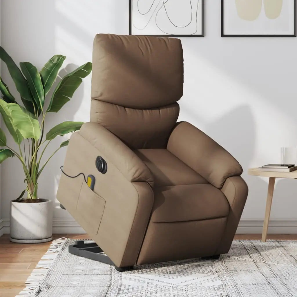 Fauteuil inclinable de massage électrique Marron Tissu - XIOS