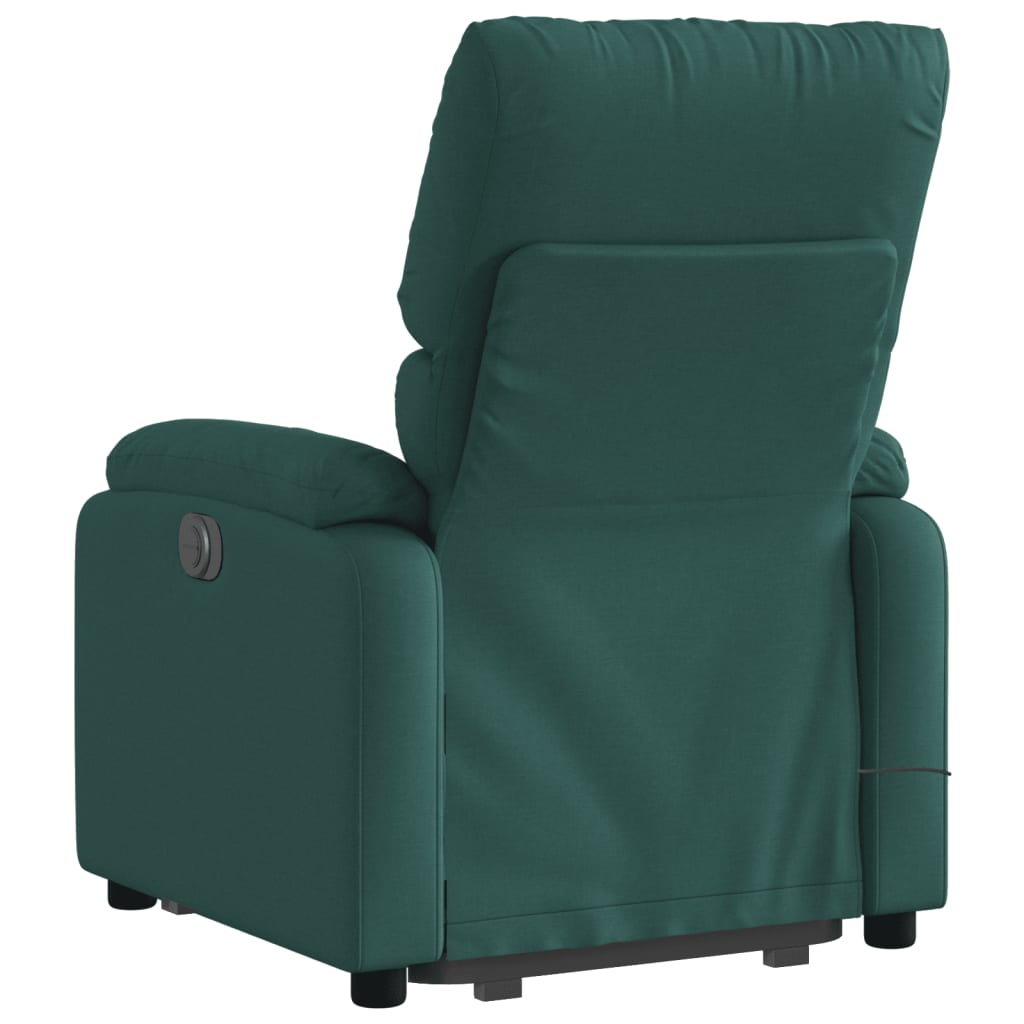 Fauteuil inclinable de massage électrique Vert foncé Tissu