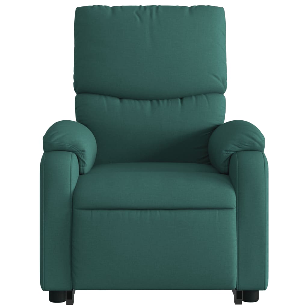 Fauteuil inclinable de massage électrique Vert foncé Tissu