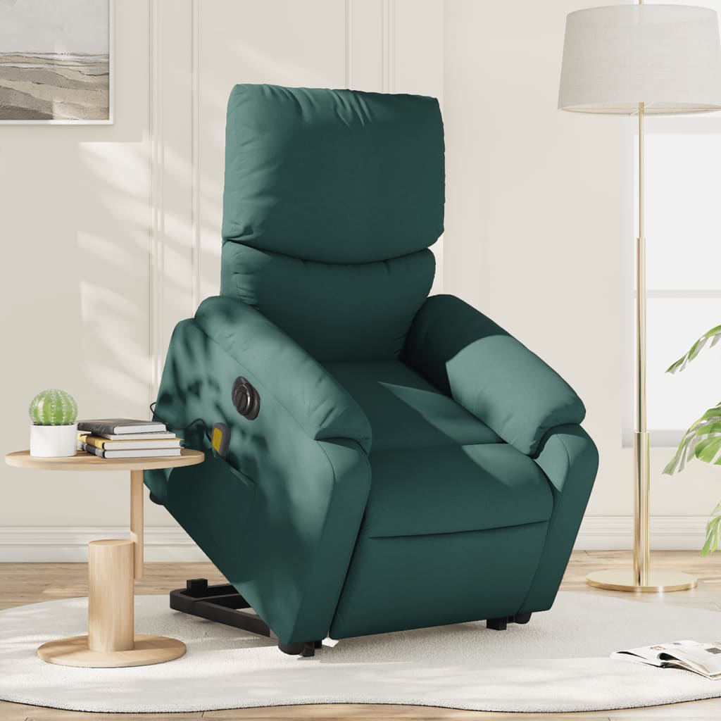 Fauteuil inclinable de massage électrique Vert foncé Tissu - XIOS