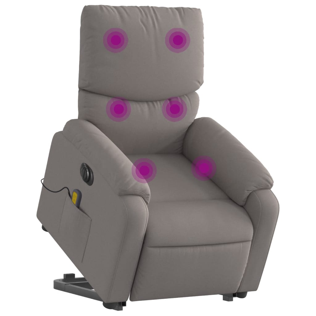 Fauteuil inclinable de massage électrique Taupe Tissu - XIOS