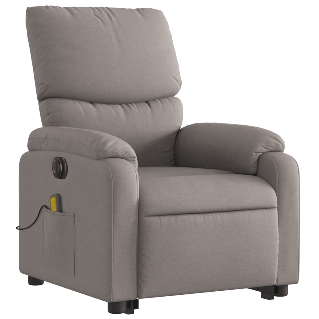 Fauteuil inclinable de massage électrique Taupe Tissu