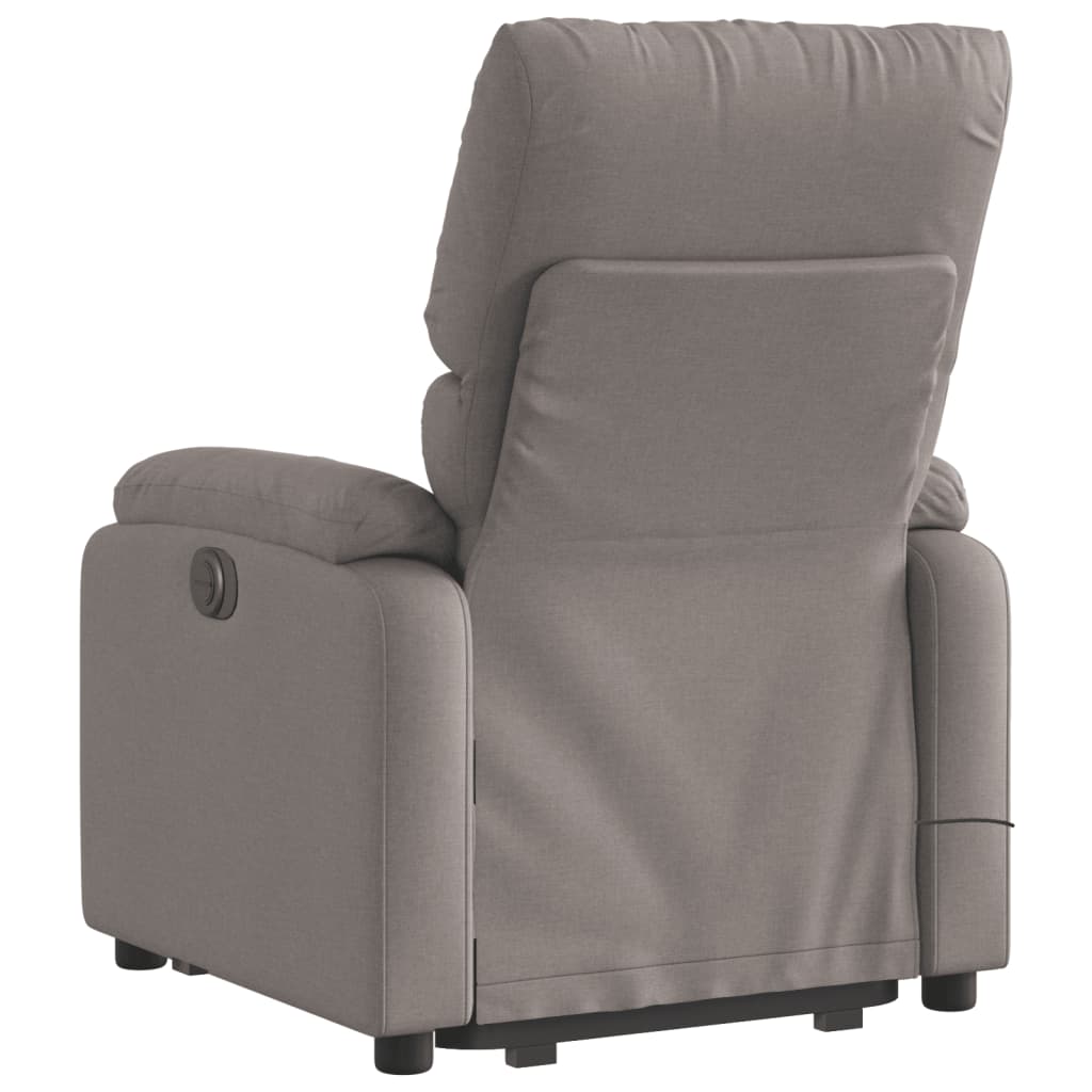 Fauteuil inclinable de massage électrique Taupe Tissu
