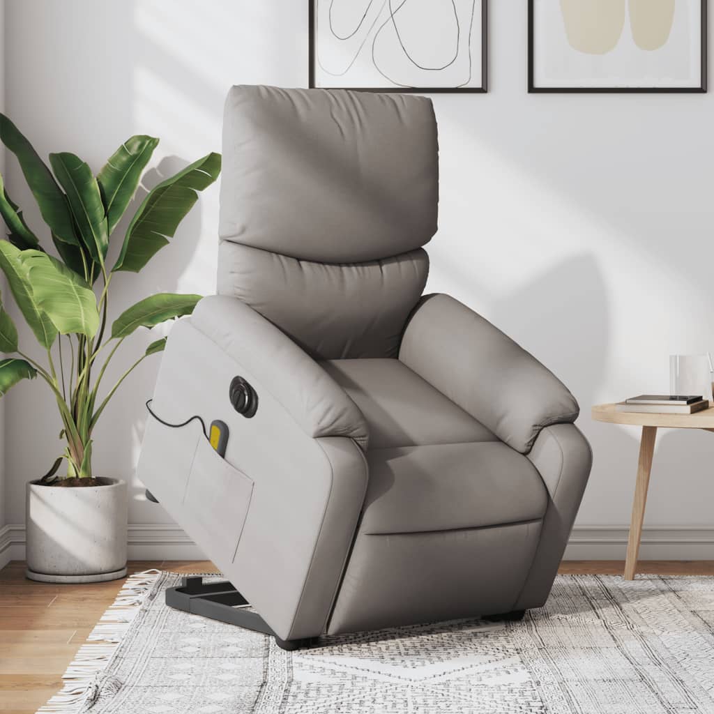Fauteuil inclinable de massage électrique Taupe Tissu - XIOS
