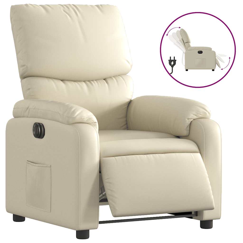 Fauteuil inclinable électrique Crème Similicuir - XIOS