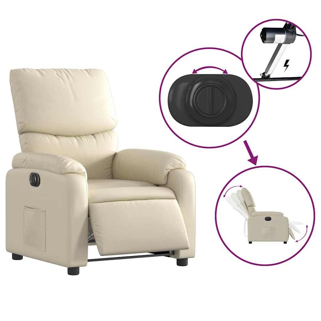 Fauteuil inclinable électrique Crème Similicuir - XIOS
