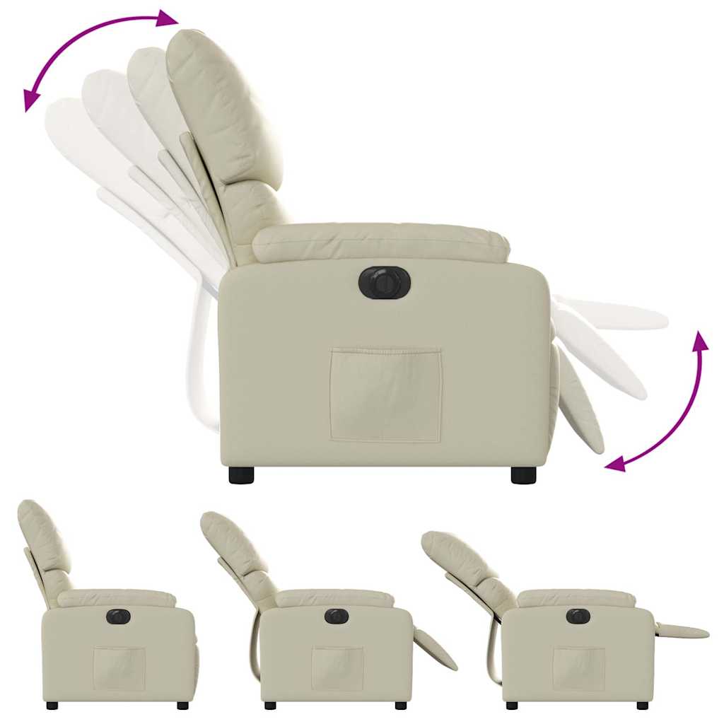 Fauteuil inclinable électrique Crème Similicuir - XIOS