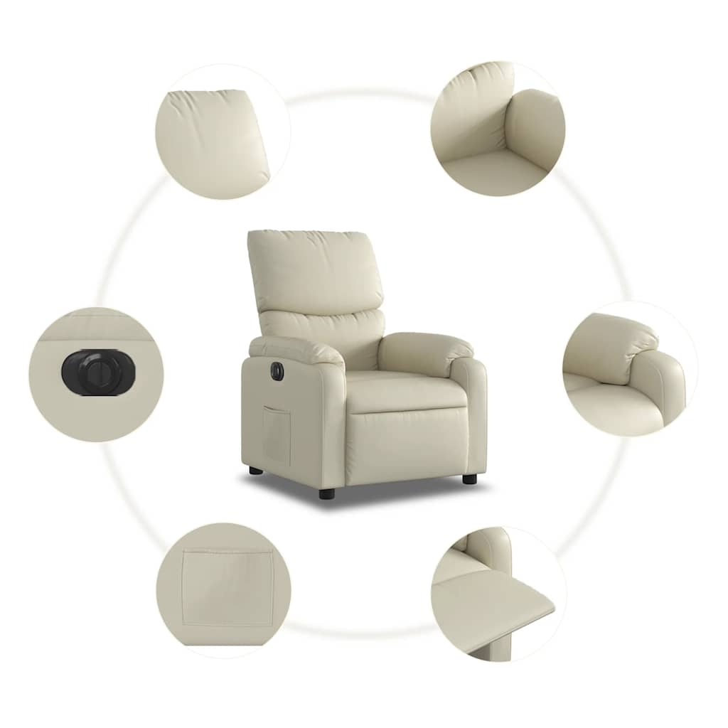 Fauteuil inclinable électrique Crème Similicuir - XIOS