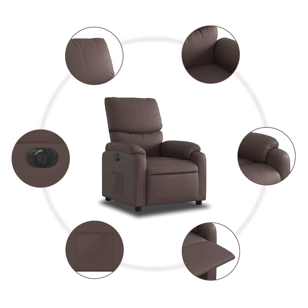 Fauteuil inclinable électrique Marron Similicuir - XIOS