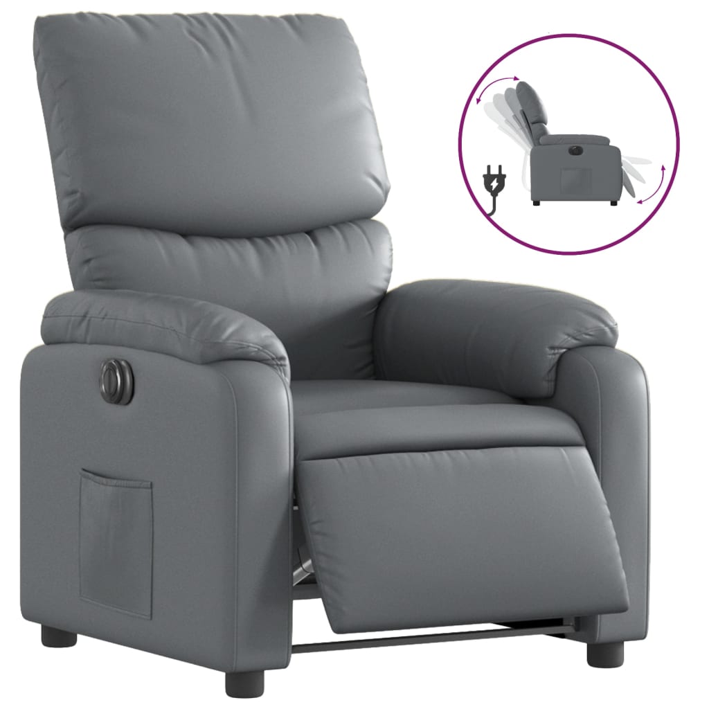 Fauteuil inclinable électrique Gris Similicuir - XIOS