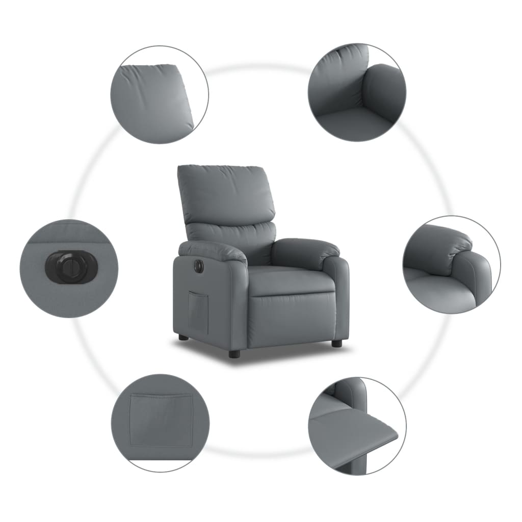 Fauteuil inclinable électrique Gris Similicuir - XIOS