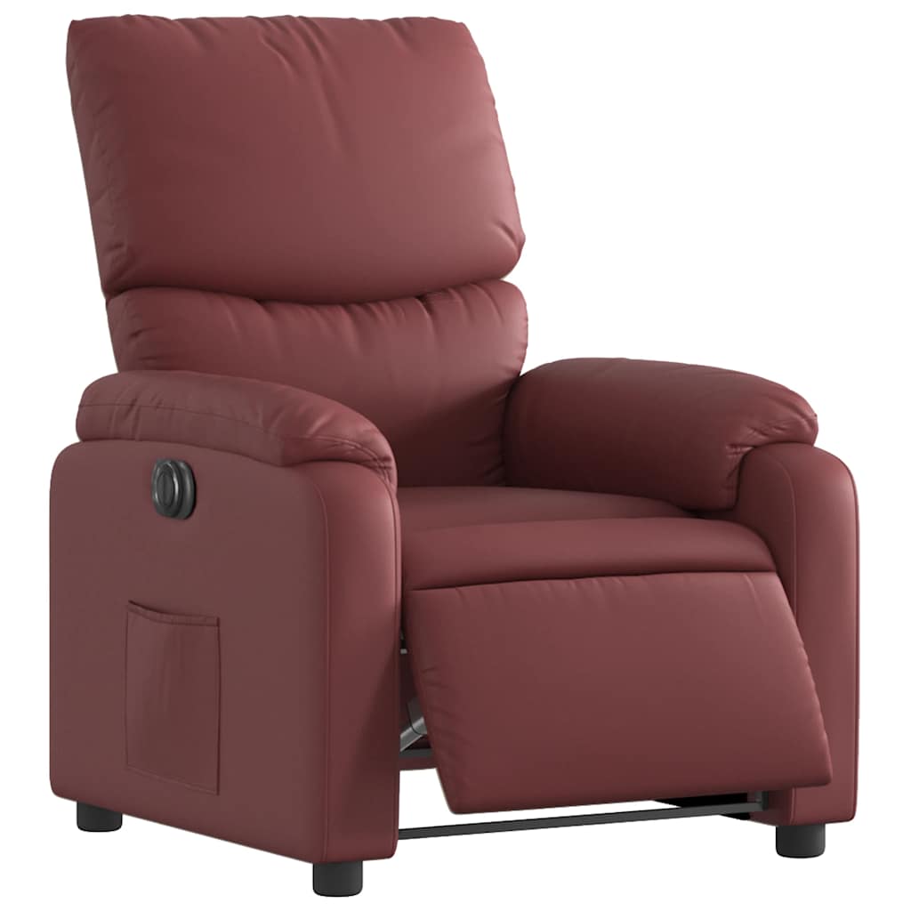 Fauteuil inclinable électrique Rouge bordeaux Similicuir - XIOS