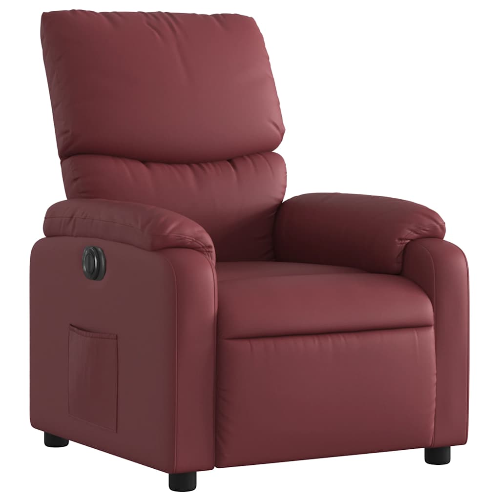 Fauteuil inclinable électrique Rouge bordeaux Similicuir - XIOS
