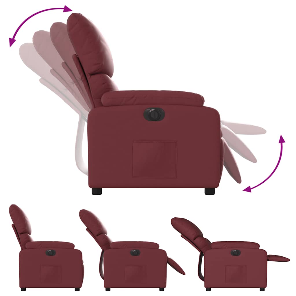 Fauteuil inclinable électrique Rouge bordeaux Similicuir - XIOS