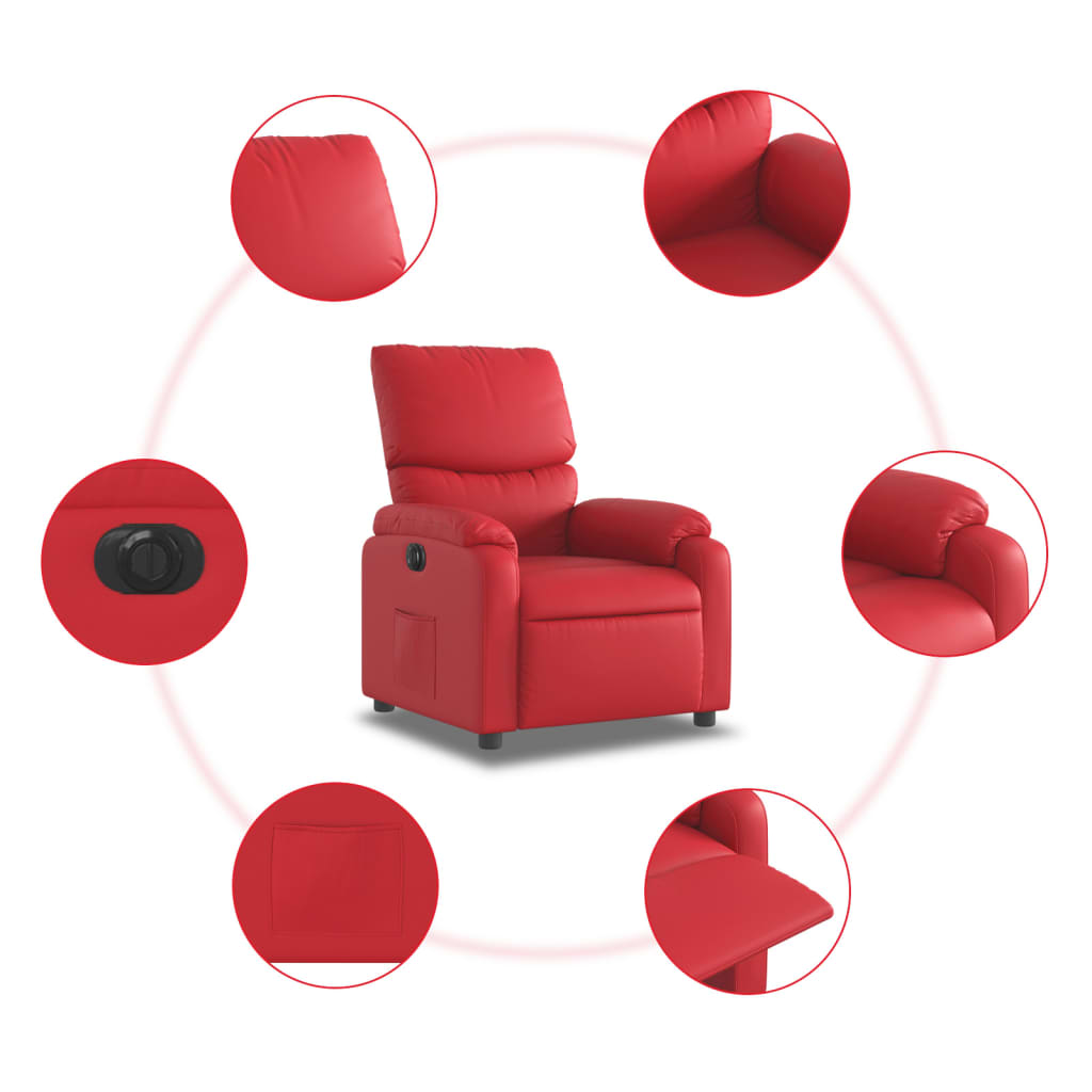 Fauteuil inclinable électrique Rouge Similicuir - XIOS