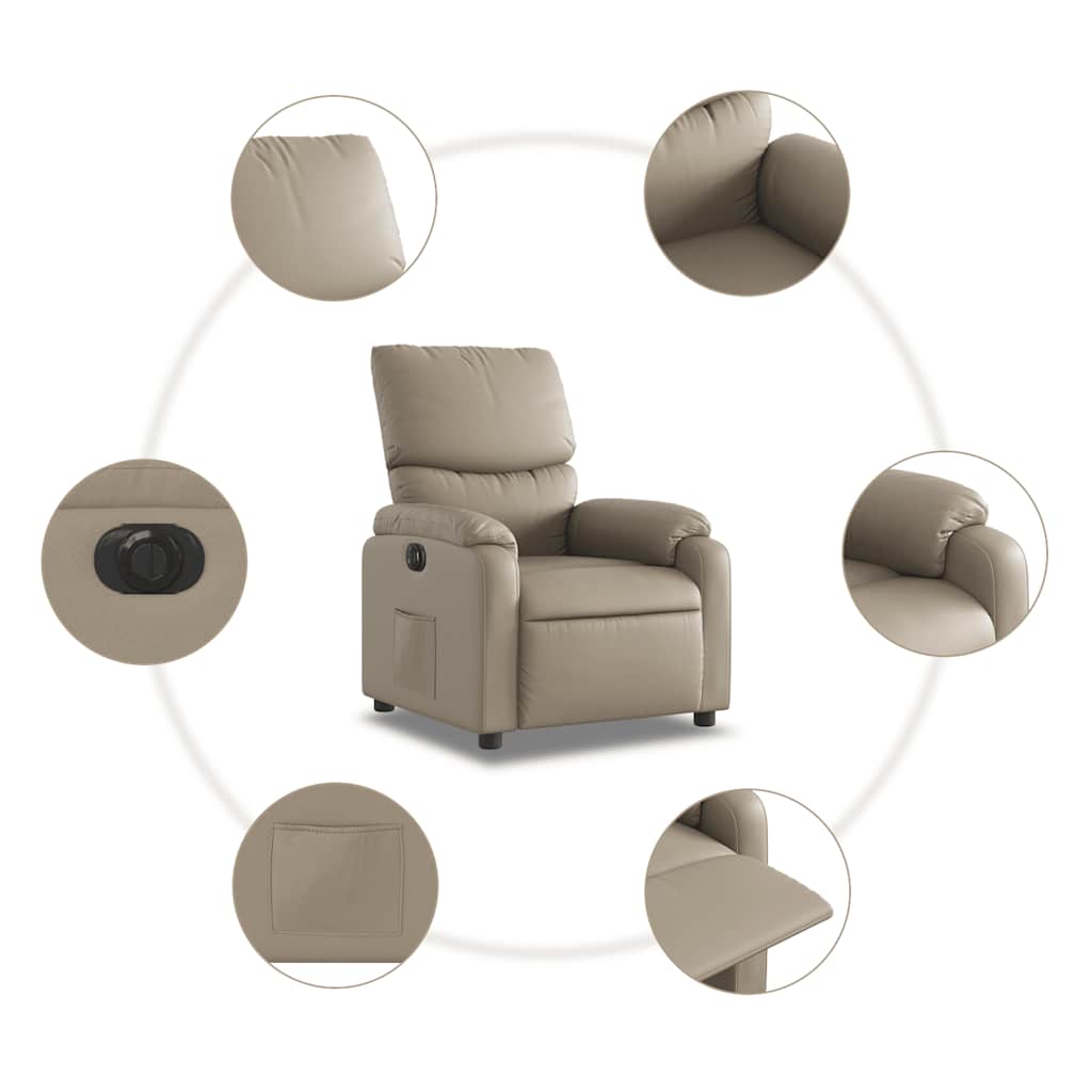 Fauteuil inclinable électrique Cappuccino Similicuir - XIOS