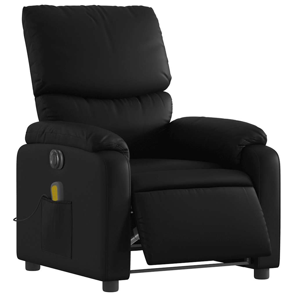 Fauteuil de massage inclinable électrique noir similicuir - XIOS