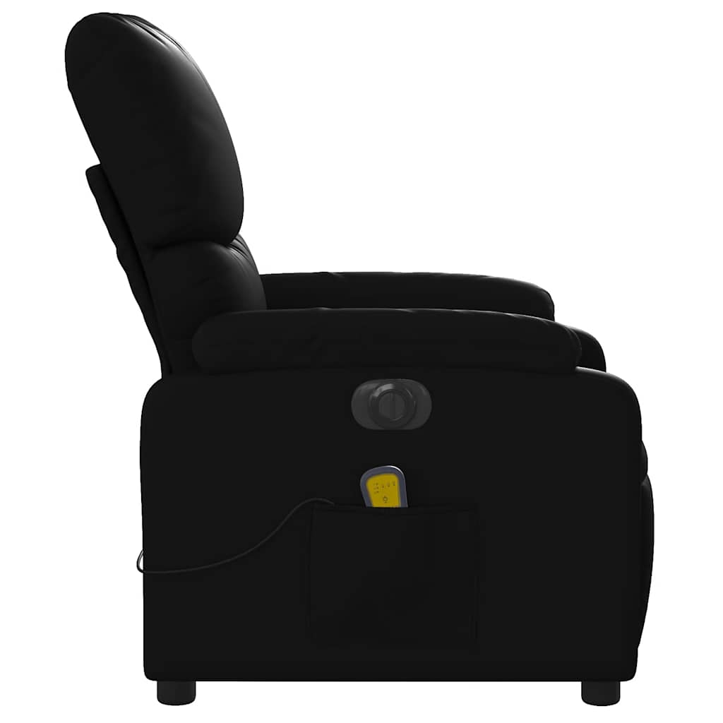 Fauteuil de massage inclinable électrique noir similicuir