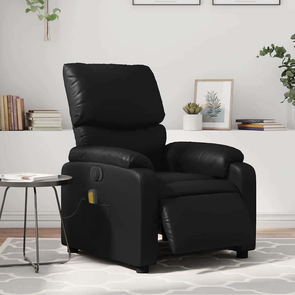 Fauteuil de massage inclinable électrique noir similicuir - XIOS